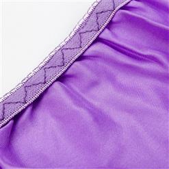 Sexy Romantic Purple See-through Sleep Gown Halter Lingerie W1158