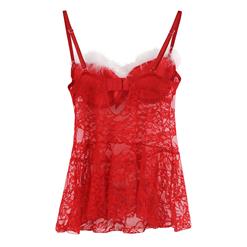 Sexy Red Lace Babydoll Lingerie XT12387