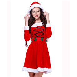 Santa's Envy Christmas Costume, Sexy Christmas Dress, Festive Christmas Costume, Red Dress Christmas Costume, #XT15027