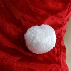 Sexy Santa Girls Red Swetheart Neckline Puff Sleeves Mini Multilayer Dress Christmas Costume XT18369