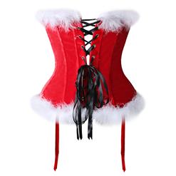 Women's Miss Santa Christmas Costume Bustier Corset Top XT2042