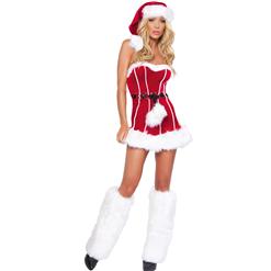Naughty Santa Mini Dress, Santa Dress, Christmas Lingerie Dress, Sexy Christmas Costume, Sexy Santa Girl's Costume, #XT2873