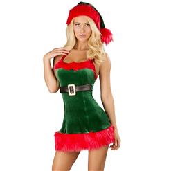 Santa's Envy Christmas Costume, Sexy Christmas Dress, Festive Christmas Costume, #XT6373