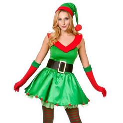 Elf Santa Christmas Costume, Santa Little Helper Xmas Christmas, Ladies Sexy New Xmas Costume, Comfortable Women's Fancy Dress Costume, #XT9843