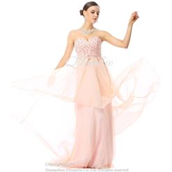 Lovely Light-Coral A-line Sweetheart Backless Beading Chapel Train Chiffon Prom Dresses Y30032