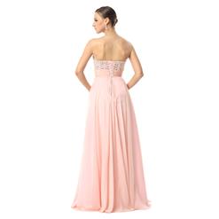 Fashion Pearl Pink A-line Sweetheart Sleeveless Empire Beading Floor-Length Prom Dresses Y30033
