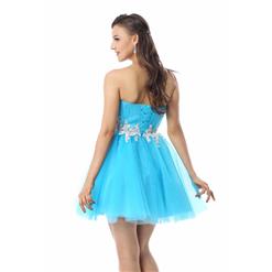 2015 Pretty Blue A-line Sweetheart-neck Lace Beading Short Homecoming/Sweet 16 Dresses Y30060
