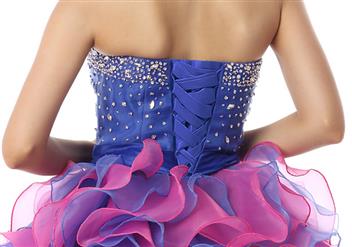 2015 Cute Royalblue and Pink Sweetheart Mini-Length Empire Beading Ruffles Sweet 16 Dresses Y30070