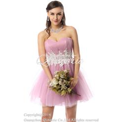 2018 Pretty Pastel-Violet A-line Sweetheart-neck Lace Beading Short Homecoming/Sweet 16 Dresses Y30082