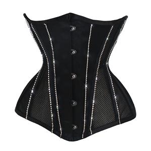 Sexy 14 Steel Boned See-through Mesh Breathable Bodyshaper Waist Cincher Underbust Corset N23370