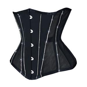 Sexy 14 Steel Boned See-through Mesh Breathable Bodyshaper Waist Cincher Underbust Corset N23370