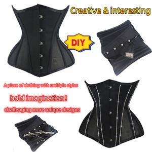 Sexy 14 Steel Boned See-through Mesh Breathable Bodyshaper Waist Cincher Underbust Corset N23370