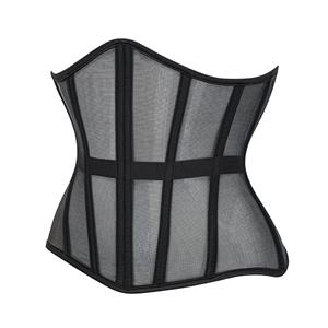 Women's 16 Steel Boned Breathable Mesh Waist Training Corset Waspie N23885