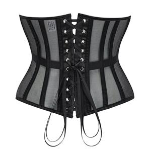 Women's 16 Steel Boned Breathable Mesh Waist Training Corset Waspie N23885