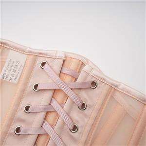 Women's 16 Steel Boned Breathable Mesh Waist Training Corset Waspie N23886