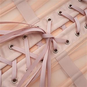 Women's 16 Steel Boned Breathable Mesh Waist Training Corset Waspie N23886