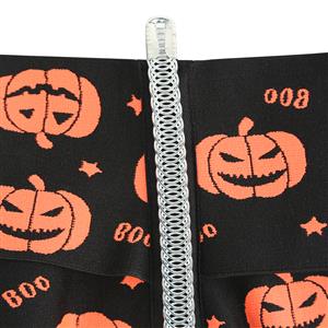 Crazy Sexy Pumpkin Print Waist Training Cincher Halloween Corset N23403