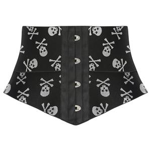 Crazy Sexy Skulls Print Waist Training Cincher Halloween Corset N23402