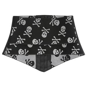 Crazy Sexy Skulls Print Waist Training Cincher Halloween Corset N23402