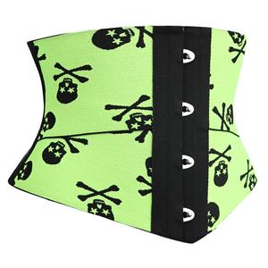 Crazy Sexy Skulls Print Waist Training Cincher Halloween Corset N23409