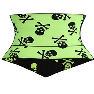 Crazy Sexy Skulls Print Waist Training Cincher Halloween Corset N23409