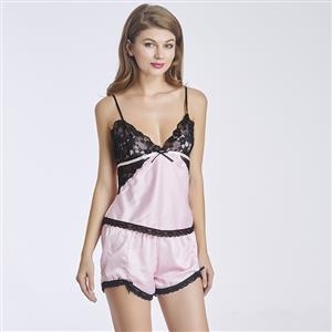 2pcs Charming Lace Babydoll Lingerie Short Set N11378