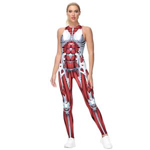 Evangelion Robot 3D Printed Backless Sleeveless Vest Bodysuit Halloween Costume N21242