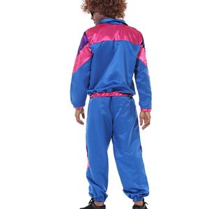 80s Men's Retro Tracksuit Top and Trousers Colorful Hip Hop Adult Cosplay Costume N23353