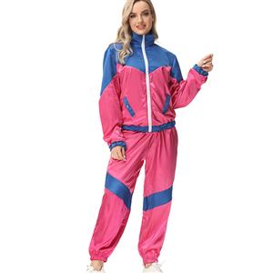 Girl Vintage Tracksuit Top and Trousers Colorful Disco Rock Dancing Adult Cosplay Costume N23359