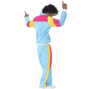 Men's Vintage Tracksuit Top and Trousers Colorful Hip Hop Dancing Adult Cosplay Costume N23354