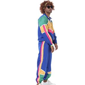 Men's Vintage Tracksuit Top and Trousers Colorful Hip Hop Dancing Adult Cosplay Costume N23356