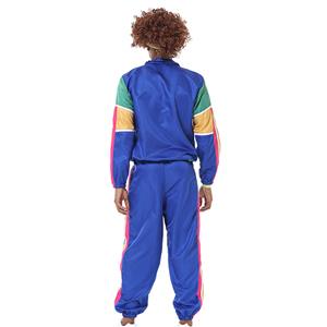 Men's Vintage Tracksuit Top and Trousers Colorful Hip Hop Dancing Adult Cosplay Costume N23356