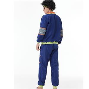 Men's Vintage Tracksuit Top and Trousers Colorful Disco Rock Dancing Adult Cosplay Costume N23358