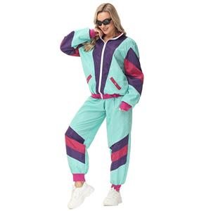 Fashion Tracksuit Top and Trousers Colorful Hip Hop Dancing Adult Cosplay Costume N22918