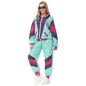 Fashion Tracksuit Top and Trousers Colorful Hip Hop Dancing Adult Cosplay Costume N22918