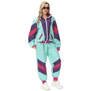 Fashion Tracksuit Top and Trousers Colorful Hip Hop Dancing Adult Cosplay Costume N22918