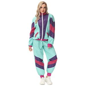 Fashion Tracksuit Top and Trousers Colorful Hip Hop Dancing Adult Cosplay Costume N22918