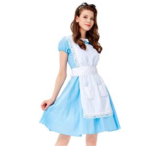 3ps Adorable Alice Light-blue Wonderland Dress Cosplay Theatrical Fancy Costume N19431