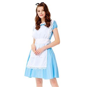 3ps Adorable Alice Light-blue Wonderland Dress Cosplay Theatrical Fancy Costume N19431