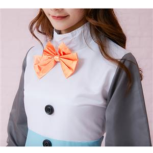 3ps Adorable Winter Snowman High Neck Long Sleeve Mini Dress Cosplay Fancy Costume N19468