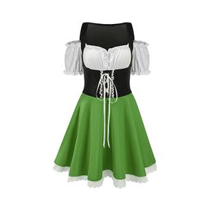 Women's Black and Green Dress Adult Beer Girl Oktoberfest Serving Costume N23193