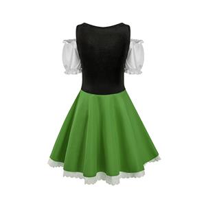 Women's Black and Green Dress Adult Beer Girl Oktoberfest Serving Costume N23193