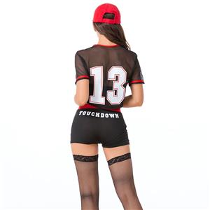 Hot Adult Rugby Player Cheerleader Football Baby Sports Carnival Cheering Cosplay Costume N21457