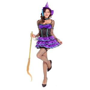 Women's Adult Purple Witch Halloween Costume N14623