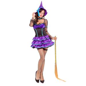 Women's Adult Purple Witch Halloween Costume N14623