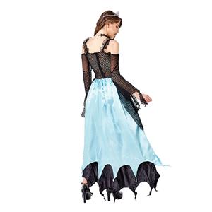 Elegant Gothic Vampire Evil Queen Maxi Dress Adult Cosplay Halloween Costume N20743