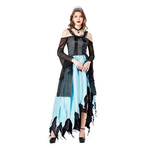 Elegant Gothic Vampire Evil Queen Maxi Dress Adult Cosplay Halloween Costume N20743
