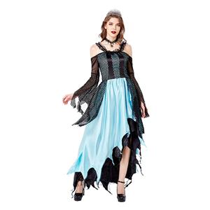 Elegant Gothic Vampire Evil Queen Maxi Dress Adult Cosplay Halloween Costume N20743