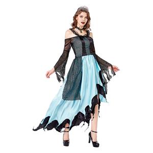 Elegant Gothic Vampire Evil Queen Maxi Dress Adult Cosplay Halloween Costume N20743