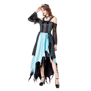 Elegant Gothic Vampire Evil Queen Maxi Dress Adult Cosplay Halloween Costume N20743